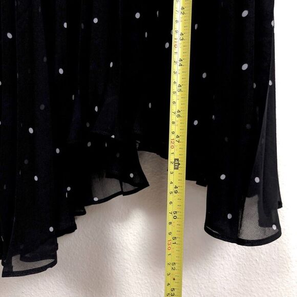 NEW City Chic Miriam Chiffon Pleated Halter Midi Dress Black Polkadot Plus 20 - Picture 5 of 7